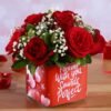 Lovely Red Roses in Vase featuring a stunning arrangement of red roses elegantly displayed in a decorative vase, ideal for romantic occasions.