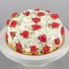 Rose Elegance Cake with intricate rose decorations and smooth creamy layers, perfect for weddings, anniversaries, or elegant celebrations.