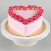 Rosy Bliss Chocolate Heart Cake with rich chocolate and delicate rose decoration, perfect for romantic or special celebrations.