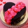 Rosy Decoration Heart Cake beautifully decorated with vibrant roses, ideal for romantic occasions, anniversaries, and celebrations of love.