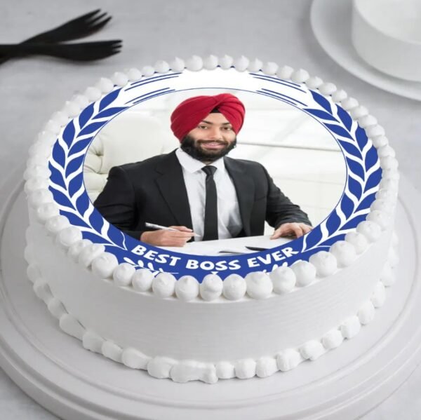 Boss’s Day Custom Image Cake with personalized design, perfect for celebrating and honoring your boss with a delicious and unique treat.