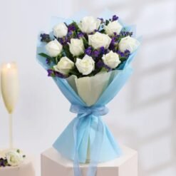 Winter Wonderland Rose Bouquet showcasing elegant roses in winter hues, perfect for celebrating the season or as a thoughtful gift.