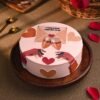 Anniversary Bliss Treat cake adorned with elegant designs and a romantic theme, perfect for celebrating love and cherished memories.