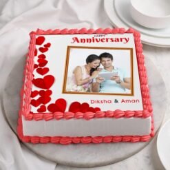 Anniversary Memories Cake with personalized details, elegant design, and layers of delightful flavors, perfect for celebrating love and milestones.