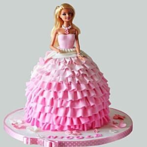 Barbie's Dream Pink Cake – a charming pink cake with elegant designs, perfect for Barbie-themed birthdays and special celebrations.