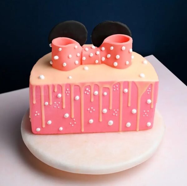 Bow & Bliss Half Cake – a chic and elegant half cake adorned with bow designs, ideal for birthdays and special occasions.