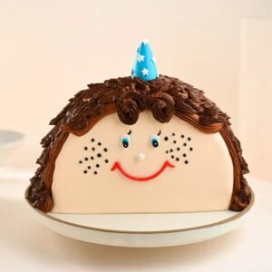 Cheerful Smile Half Cake – a fun and vibrant half cake with a cheerful smile design, perfect for birthdays and parties.