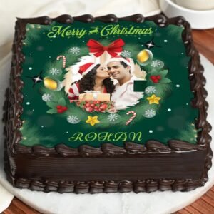 Christmas Remembrance Cake decorated with seasonal motifs, symbolizing love and remembrance, perfect for holiday gatherings and honoring special moments.