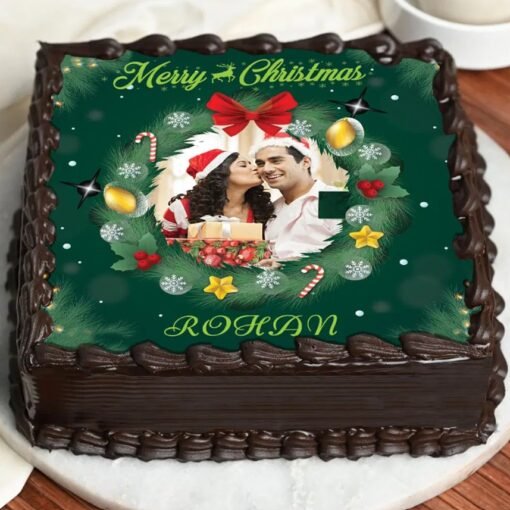 Christmas Remembrance Cake decorated with seasonal motifs, symbolizing love and remembrance, perfect for holiday gatherings and honoring special moments.