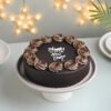 Decadent Chocolate New Year Cake with rich chocolate layers and elegant decorations, ideal for an indulgent New Year celebration.