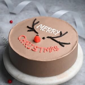 Decadent Christmas Chocolate Cake decorated with festive elements, ideal for holiday celebrations and adding a touch of luxury to your dessert table.