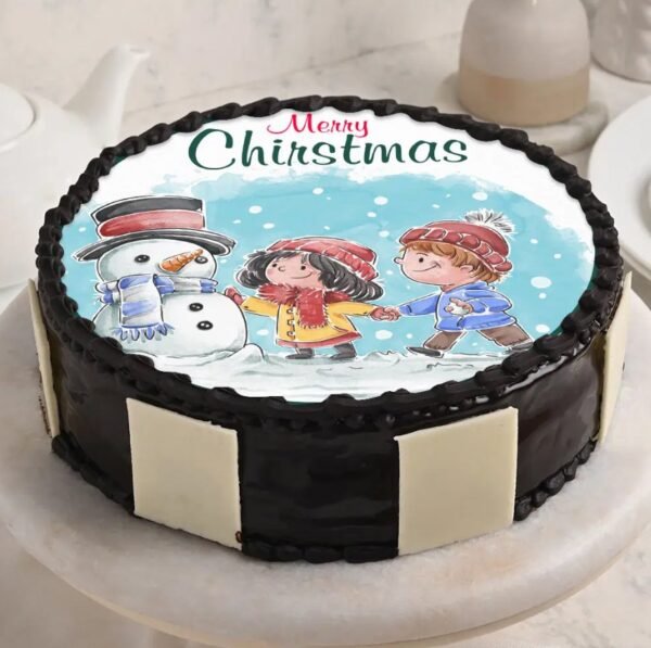 Festive Christmas Cake – a beautifully decorated cake featuring holiday themes and colors, perfect for celebrating the joy of Christmas.