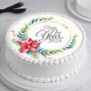 Floral New Year Celebration Cake decorated with elegant floral patterns, ideal for a festive, refined start to the New Year.