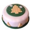 Frosted Xmas Tree Cake with holiday tree decorations, creamy frosting, and festive design, perfect for Christmas celebrations and winter gatherings.