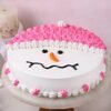 Frosty Snowman Cream Cake – a festive cake designed with a snowman theme, ideal for winter celebrations and holiday cheer.