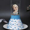 Frozen Pull Up Cake featuring a magical reveal and Frozen-themed decorations, perfect for a fun and interactive birthday party.