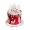 Holiday Rose Bliss Cake with elegant rose decorations, creamy layers, perfect for adding a touch of beauty to Christmas celebrations.