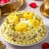 Irresistible Butterscotch Rasmalai Cake with layers of butterscotch-flavored cake and creamy rasmalai, ideal for special celebrations and dessert lovers.