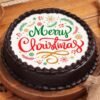 Jolly Christmas Cake – a festive holiday cake decorated with cheerful Christmas designs, ideal for spreading joy at holiday celebrations.