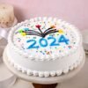 New Year Starry Delight Cake with sparkling star decorations and a festive design, perfect for ringing in the New Year.