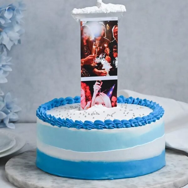 Photo Bliss Blueberry Cake – a blueberry-flavored cake with a customizable photo design, perfect for memorable celebrations and special occasions.