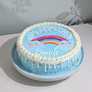 Rainbow Magic Cake with vibrant layers and whimsical decorations, ideal for creating magical moments at birthdays and celebrations.