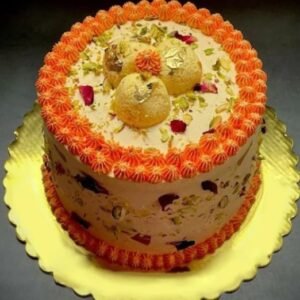 Rich Rasmalai Cake with soft cake layers and creamy rasmalai, ideal for festive celebrations and special occasions.