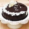 Rich Truffle New Year Cake with a glossy chocolate truffle finish and festive New Year decor, ideal for holiday gatherings.