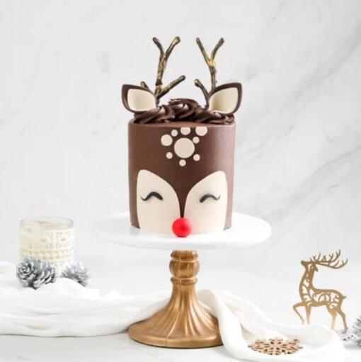 Santa's Reindeer Cake – a festive cake decorated with reindeer design, ideal for spreading Christmas cheer at holiday celebrations.