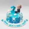 Stylish Baby Boss Cake designed with playful decorations, ideal for celebrating a baby shower or birthday with a fun theme.