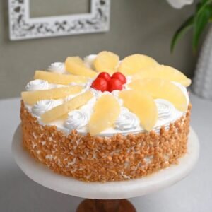 Vanilla Pineapple Dream Cake – a soft vanilla cake layered with tangy pineapple, perfect for celebrations and tropical dessert indulgence.