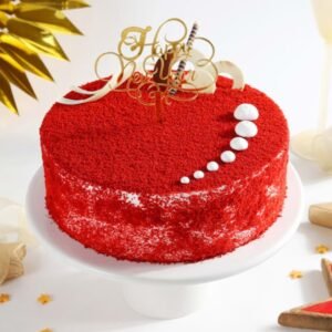 Velvety New Year Cake with smooth layers, perfect for adding elegance and indulgence to your New Year’s celebration.