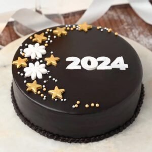 Velvety New Year Chocolate Cake – a smooth, rich chocolate cake, perfect for New Year’s celebrations with a luxurious touch.