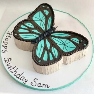 Wings of Joy Cake adorned with intricate butterfly decorations, ideal for uplifting celebrations like birthdays, anniversaries, and magical moments.