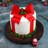 Christmas Gift Cake beautifully decorated for the festive season, ideal for spreading holiday cheer.