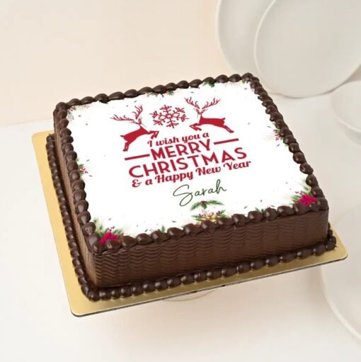 Christmas Enchantment Cake with festive decorations and exquisite flavors, ideal for holiday celebrations.