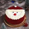 Santa’s Christmas Velvet Cake with Santa-inspired decorations and rich velvet layers, perfect for holiday celebrations.