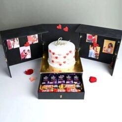 Anniversary Cake Surprise Box with a hidden sweet treat, ideal for celebrating love and special milestones in a unique, memorable way.