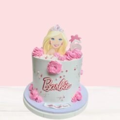 A beautifully designed Princess Barbie Royal Cake featuring a regal Barbie in an elegant gown.