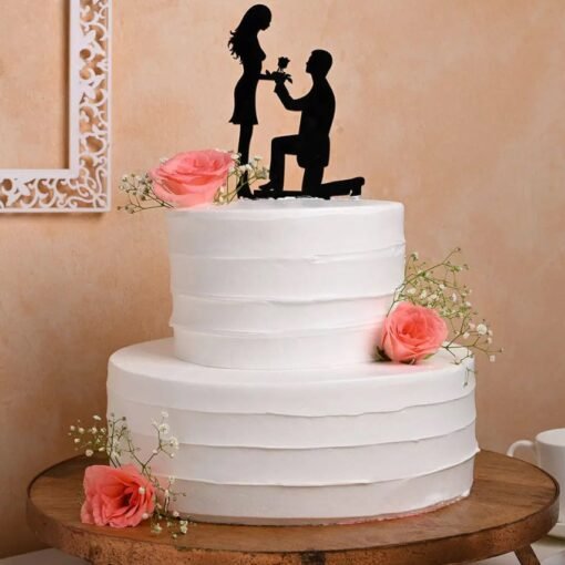 Proposal Tier Cake with elegant designs, perfect for a proposal celebration, featuring romantic accents and delicate details.