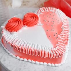 Heartfelt Strawberry Love Cake with vibrant strawberries, velvety cream, and a moist base, perfect for special moments.