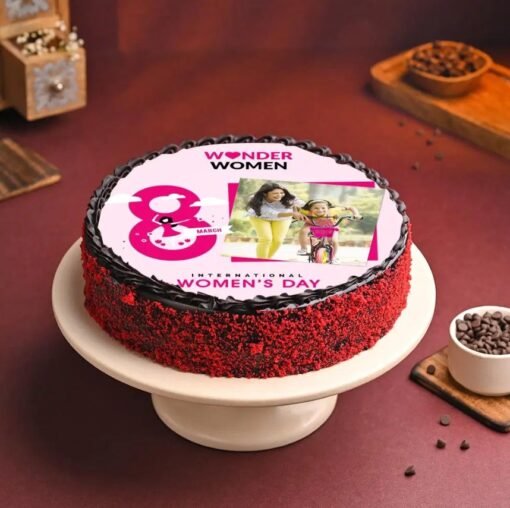 Tribute to Her Photo Cake with a customizable photo design, perfect for celebrating and honoring the special woman in your life.