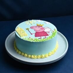 Peppa Pig-themed birthday cake with playful designs, vibrant colors, and fun decorations, ideal for kids' parties.