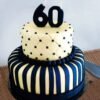 Celebration of 60 Years Cake with elegant decorations, perfect for commemorating a 60th anniversary or birthday.