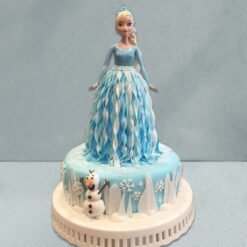 Ice Crystal Fantasy Cake adorned with shimmering ice crystals, frosty designs, and elegant winter elements, capturing the essence of a magical frozen wonderland.