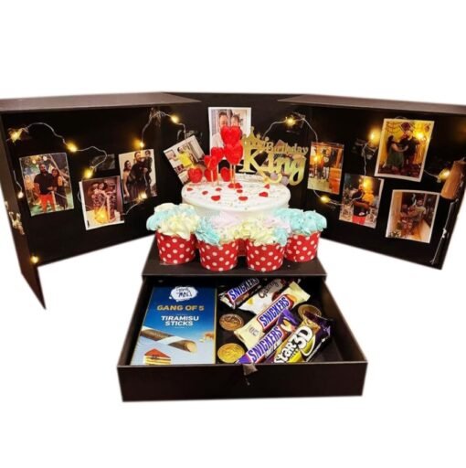 Heavenly Cup Surprise Box with an array of beautifully decorated cupcakes and surprise goodies, perfect for celebrations and gifting.
