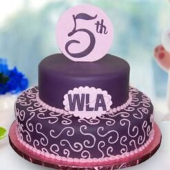 Fifth Anniversary Cake with intricate design, elegant decorations, and a celebratory feel, perfect for a five-year milestone.