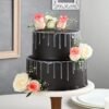 Elegant Black Velvet Tier Cake with smooth, rich layers, adorned with a refined design and sophisticated decoration.