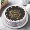 Elegant New Year Cake, a beautifully designed cake adorned with intricate details and festive decorations, perfect for ringing in the New Year.