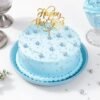 Pearly Blue New Year Cake adorned with shimmering blue details, a stunning dessert for New Year celebrations.